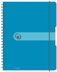 Herlitz jegyzetfüzet készlet, 2 db, A4, spirál, 80 oldal, 80g/m2, PP borító elasztikus, 4 perforációval, PP borító gumival, négyzetrácsos, áttetsző kék (11293610-2)