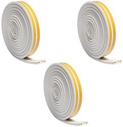 Mercaton 3 db-os készlet, Öntapadó szalag nyílászárók tömítésére, P profil, 9mm x 5, 5mm, UV-álló, EPDM gumi, 6 m, Fehér (SET3-CH-B955-P-White)