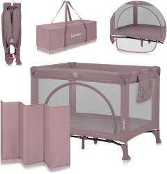 Lionelo Patut Pliabil Lionelo Laura cu Doua Nivele Deschidere Laterala Include Salteluta si Geanta de Transport Roti de la Nastere pana la 15KG 102x74CM Roz (LO-LAURA_PINK_NUDE)