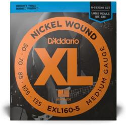 D'Addario EXL160-5 Nickel 050-135, Medium, Long Scale basszusgitárhúr