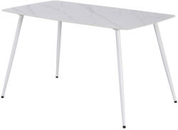 Leziter Bora 140 cm szögletes szinterezett kő étkezőasztal fehér