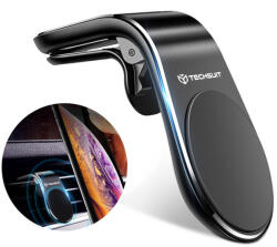 Techsuit - Autós tartó AirGrip (S7) - Vízeseffektes, mágneses biztonságos fogás légbeömlőre, rögzítőfogás - Fekete / Ezüst