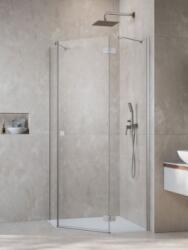Radaway Essenza Brushed Nickel PTJ szögletes szálcsiszolt króm zuhanykabin 90x80B (1385053-01-01+1385010-91-01L)