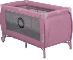 Lionelo Patut Pliabil Lionelo Stefi Plus cu Doua Nivele Intrare Laterala cu Fermoar 2 Roti 120 x 60CM Roz (LO-STEFI_PLUS_PINK_MAGNOLIA)