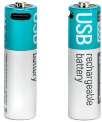 ColorWay - Újratölthető Akkumulátor (CW-UBAA-10) - 2x AA Type-C, 2200mAh, 1.5V, PC tartozékokhoz/fényképezőgépekhez, Li-Polimer - Szürke