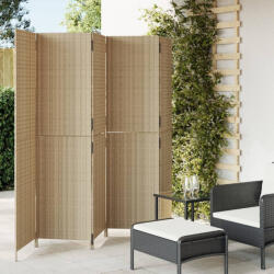vidaXL bézs 5-paneles polyrattan térelválasztó (VD365351)