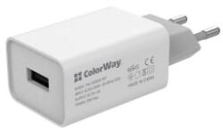 ColorWay USB töltő adapter, 1USB AUTO ID 2A (10W) white (CW-CHS012-WT) - aqua