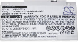 VHBW Notebook Akkumulátor - Sony VGP-BPS33-hoz - 3500 mAh, 11, 4 V Li-Ion, Szürke