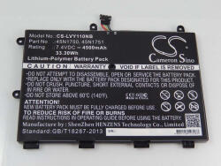 VHBW Notebook Akkumulátor - Lenovo 45N1750, 45N1751, 45N1749, 45N175, 45N1748 - 4500 mAh, 7, 4 V Li-Polymer