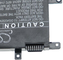 VHBW Notebook Akkumulátor - Asus 0B200-02550200, 0B200-02550000 - 4900 mAh, 7, 6 V Li-Polimer, Fekete