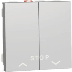 Schneider Electric Întrerupător pentru jaluzele Schneider Unica, simbol săgeți sus-stop-jos, nuanță aluminiu (SCH-NU323730)