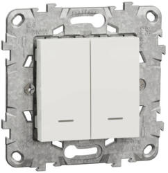 Schneider Electric Întrerupător dublu Schneider Unica, cu lumină, alb (SCH-NU521118NZ)