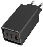 ColorWay USB töltő adapter, GaN3 Pro Power Delivery (USB-A + 2 USB TYPE-C) (65W) fekete (CW-CHS039PD-BK) (CW-CHS039PD-BK) - aqua