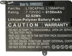VHBW Notebook Akkumulátor - Lenovo L19C4PH0, L19M4PH0, SB10Y75087 - 8150 mAh, 7, 72 V Li-Polymer