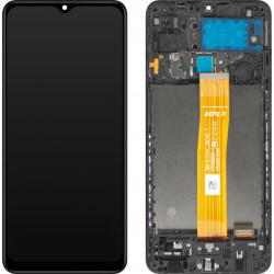 MP Piese si componente Display cu Touchscreen MP compatibil cu Samsung Galaxy A12 A125 / A12 Nacho A127, cu Rama, Negru (dis/mp/sga125/cu/ne) - vexio
