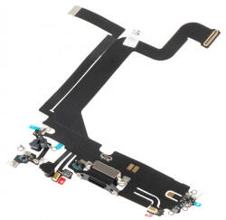 Aftermarket Piese si componente Banda cu Conector Incarcare - Microfon Apple iPhone 14 Pro Max, Negru (ban/co/mi/ai14prom/ne) - vexio