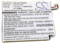 VHBW Notebook Akkumulátor - Asus C21-N1334, C21N1334 - 4900 mAh, 7, 6 V Li-Polymer