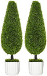 Homcom Műnövény szett, 2 db ciprus, cserépben 90cm magas (830-708V00GN) - pepita