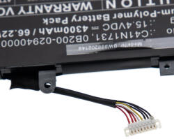 VHBW Notebook Akkumulátor - Asus 0B200-02940000, C41N1731 - 4300 mAh, 15, 4 V Li-Polymer