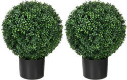 Homcom Műnövény szett, 2 db buxus, cserépben 52cm magas (830-818V00GN) - pepita