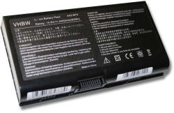 VHBW Notebook Akkumulátor - Asus 15G10N3792T0, 07G0165A1875, 07G016WQ1865 - 4400 mAh, 14, 8 V Li-Ion, Fekete