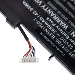 VHBW Notebook Akkumulátor - Asus 0B200-02660000, B31N1705, 0B200-02660100 - 3650 mAh, 11, 52 V Li-Polymer
