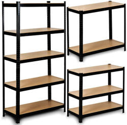 Funfit fém Salgó polcrendszer MDF lapokkal, 180x90x40cm - Max. 875kg teherbírás (3265)