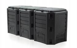 Prosperplast Háromrekeszes kerti komposztáló 1200L fekete (IKLM1200C-S411)