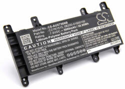 VHBW Notebook Akkumulátor - Asus 0B200-01800100, C21-N1515, C21N1515 - 5000 mAh, 7, 6 V Li-Polimer, Fekete