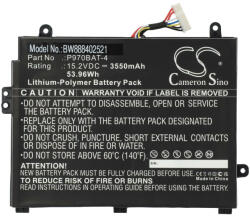 VHBW Notebook Akkumulátor - Clevo P970BAT-4-hez - 3550 mAh, 15, 2 V Li-Polimer