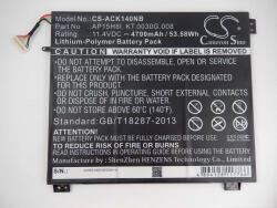 VHBW Notebook Akkumulátor - Acer AP15H8I, KT. 0030G. 008 - 4700 mAh, 11, 4 V Li-Polimer, Fekete
