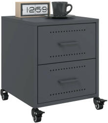 vidaXL 2 db antracitszürke acél éjjeliszekrény 36x39x43, 5 cm (VD846631)