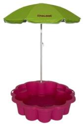 DOLONI Groapă de nisip pentru copii floare cu umbrelă - verde/roz (01235/04)