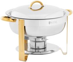 Royal Catering Chafing - kerek - arany díszítés - 4, 5 l - 1 fűtőpaszta-tartály - összecsukható lábak - Royal Catering (RCCD-RT17_4.5LG)