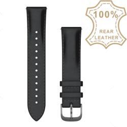 Garmin Quick Release 20mm fekete bőr óraszíj palaszürke csattal