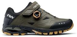 NorthWave All Terrain Spider Plus 3 kerékpáros SPD MTB cipő, sötétzöld-bézs, 42-es