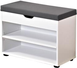 KESPER 15914 Suport pentru pantofi cu scaun, alb, 60 x 45 x 30 cm Pantofar