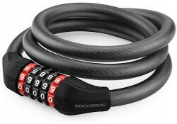 ROCKBROS RKS507-1BK kerékpárzár kombinációval 1, 8 m - fekete