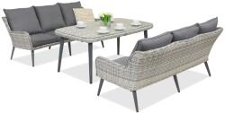 Garden Point Mobilier terasă Bilbao Apetito cu masă mare pentru 6 persoane Garden Point alb (GAP425-2SO3S)
