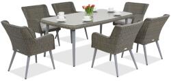 Garden Point Cordoba exkluzív 6 személyes technorattán kerti bútorok, szürke (GAP426)