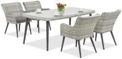 Garden Point Cordoba exkluzív 4 személyes technorattán kerti bútorok, fehér (GAP427-4)