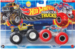 Mattel Hot Wheels Monster Trucks: Ramblin’ Wrecker vs Totaled monster kisautó 2db-os csomag 1/64 - Mattel (FYJ64/JCC67)