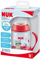 Nuk FC Tanuló cumisüveg hőmérséklet ellenőrzéssel 150 ml piros