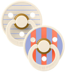 BIBS STUDIO Természetes gumiból készült cumik Colour Pin 2db - méret 2 - Ivory Hush Mix