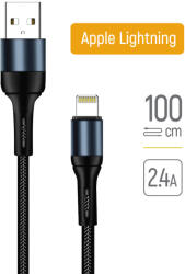 ColorWay Apple Lightning Kábel - 2, 4A - 1m - Fekete (CW-CBUL045-BK)