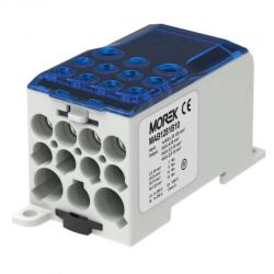 MOREK OJL 280A Elosztóblokk, be: 1*Al/Cu120, ki: 2*35/5*16/4*10 mm2, kék (MAB1281B10) (MAB1281B10)
