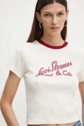 Levi's pamut póló női, bézs, A8798 - bézs L