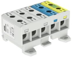 MOREK OTL35-5x Fővezetéki sorkapocs, 5P, 5xAl/Cu 2, 5-35, 1500V, szürke/kék/zöld/sárga (MAA5035A10) (MAA5035A10)