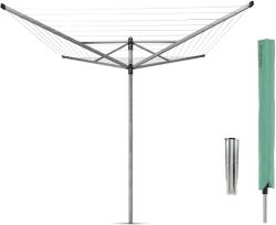 Brabantia Rotary Dryer Lift-O-Matic kerti ruhaszárító 60m, UV-álló, forgatható, D=45mm, állítható magasság, rögzítése földbe szúrható fém konzollal, védőzsákkal, metál szürke - 311048 (311048) Ruhaszárító