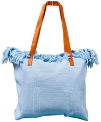 Plazabox Strandtáska nagyméretű női válltáska kék színű fonott (le-535-blue)